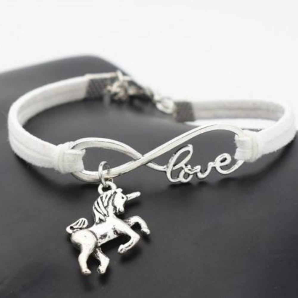 Unicorn Charm Leather Bracelet - Picture 1 of 1